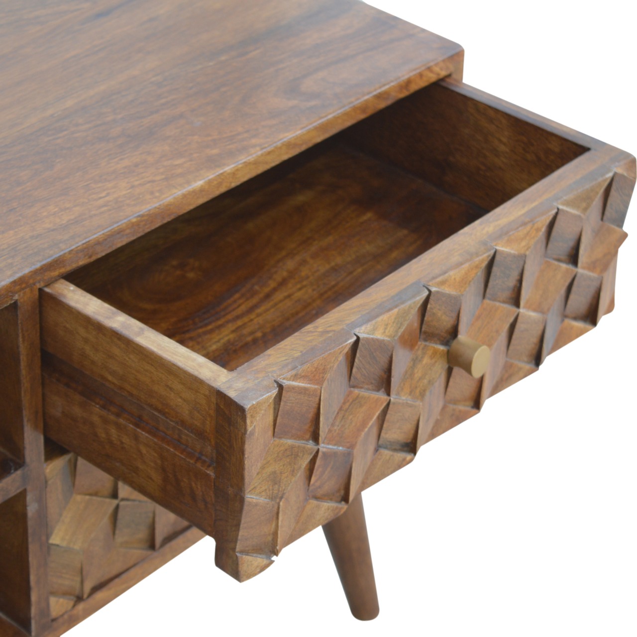 Chestnut Cube Carve Media Unit - Image 5