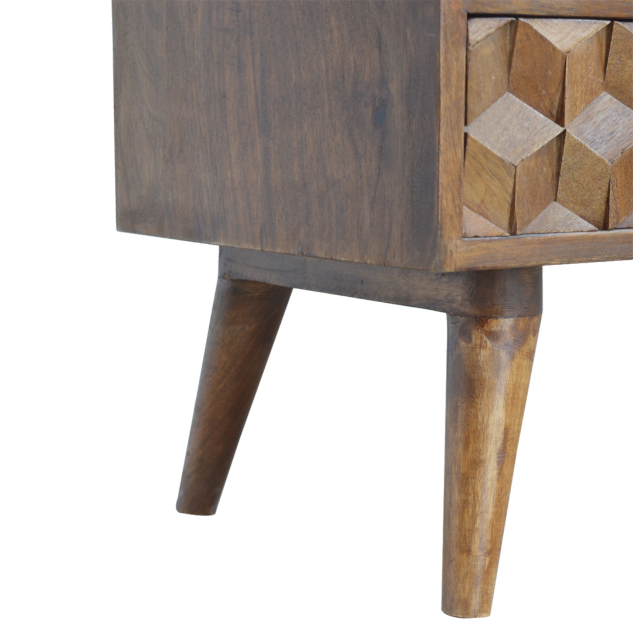 Chestnut Cube Carved TV Unit - Image 5