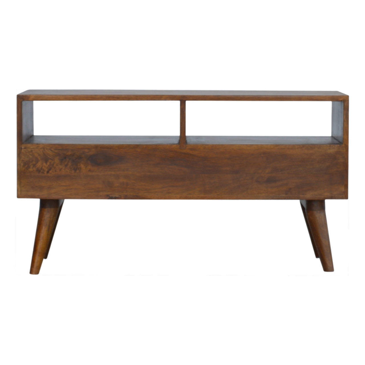Chestnut Cube Carved TV Unit - Image 9