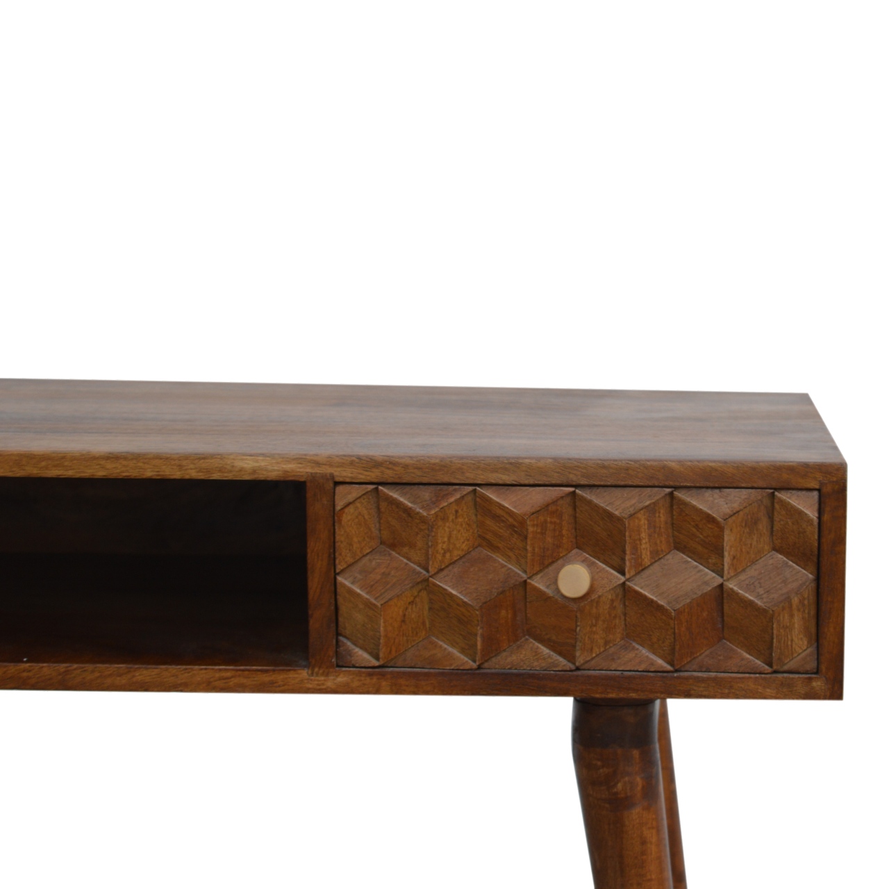 Chestnut Cube Carved Writing Desk - Image 6