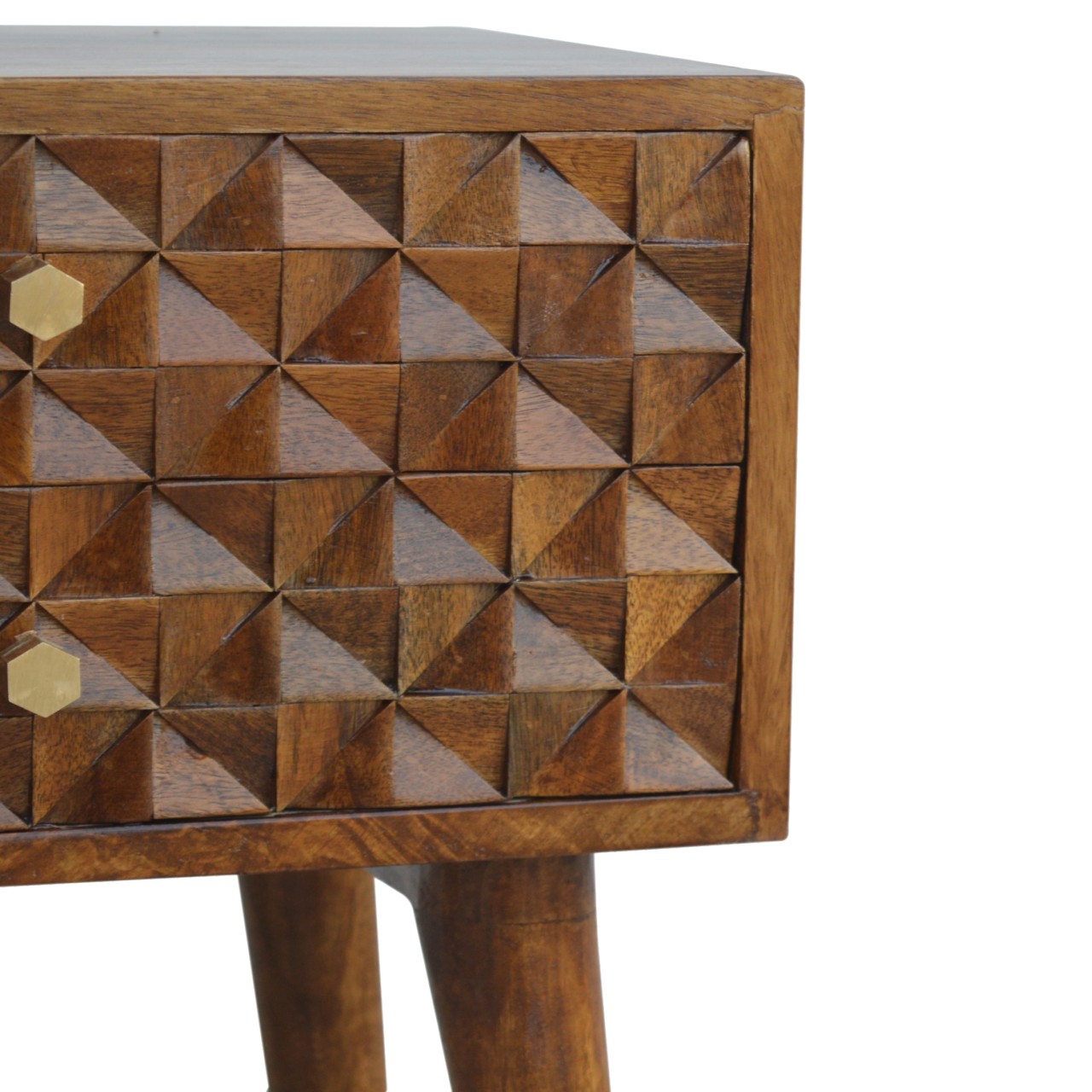 Diamond Carved Chestnut Bedside - Image 4