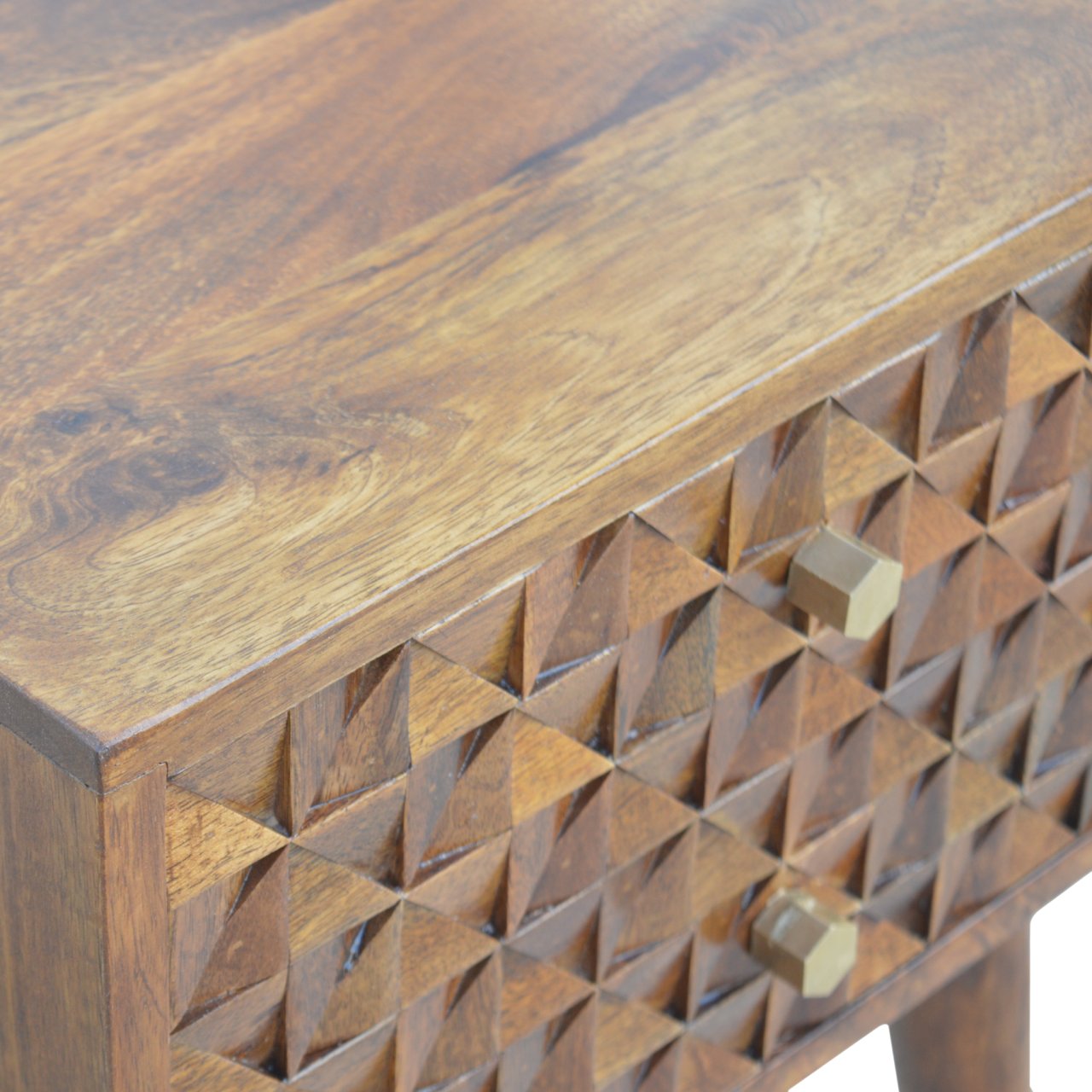 Diamond Carved Chestnut Bedside - Image 6