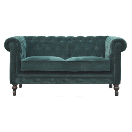 Emerald Green Velvet Chesterfield - Image 10