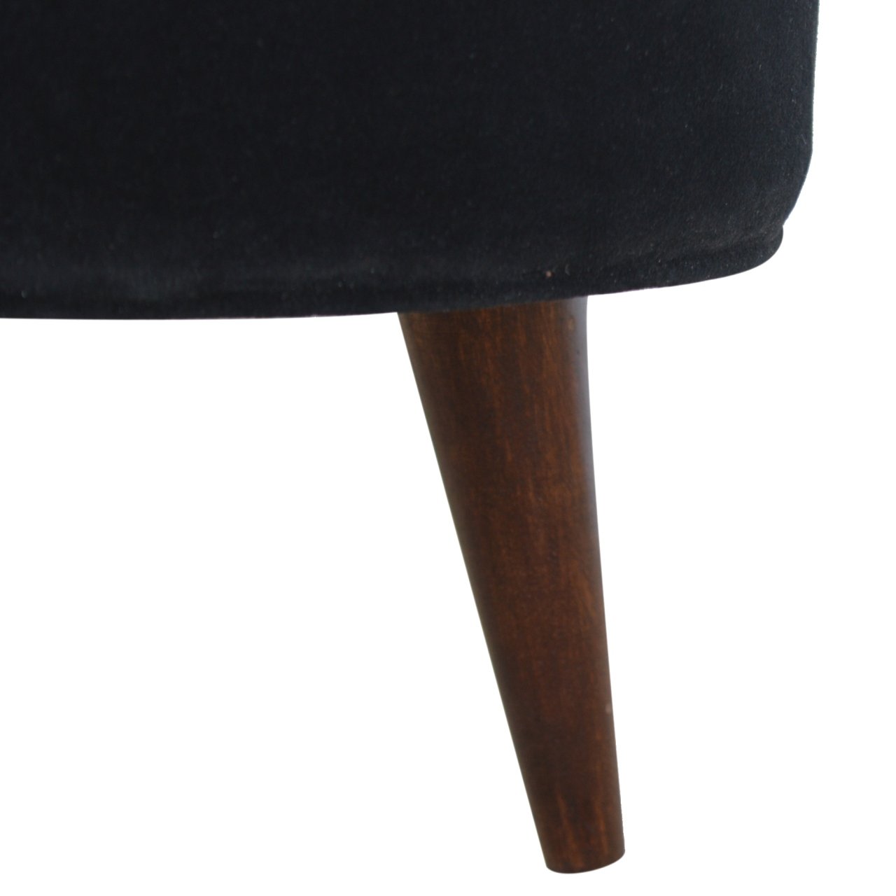 Black Velvet Nordic Style Footstool - Image 3