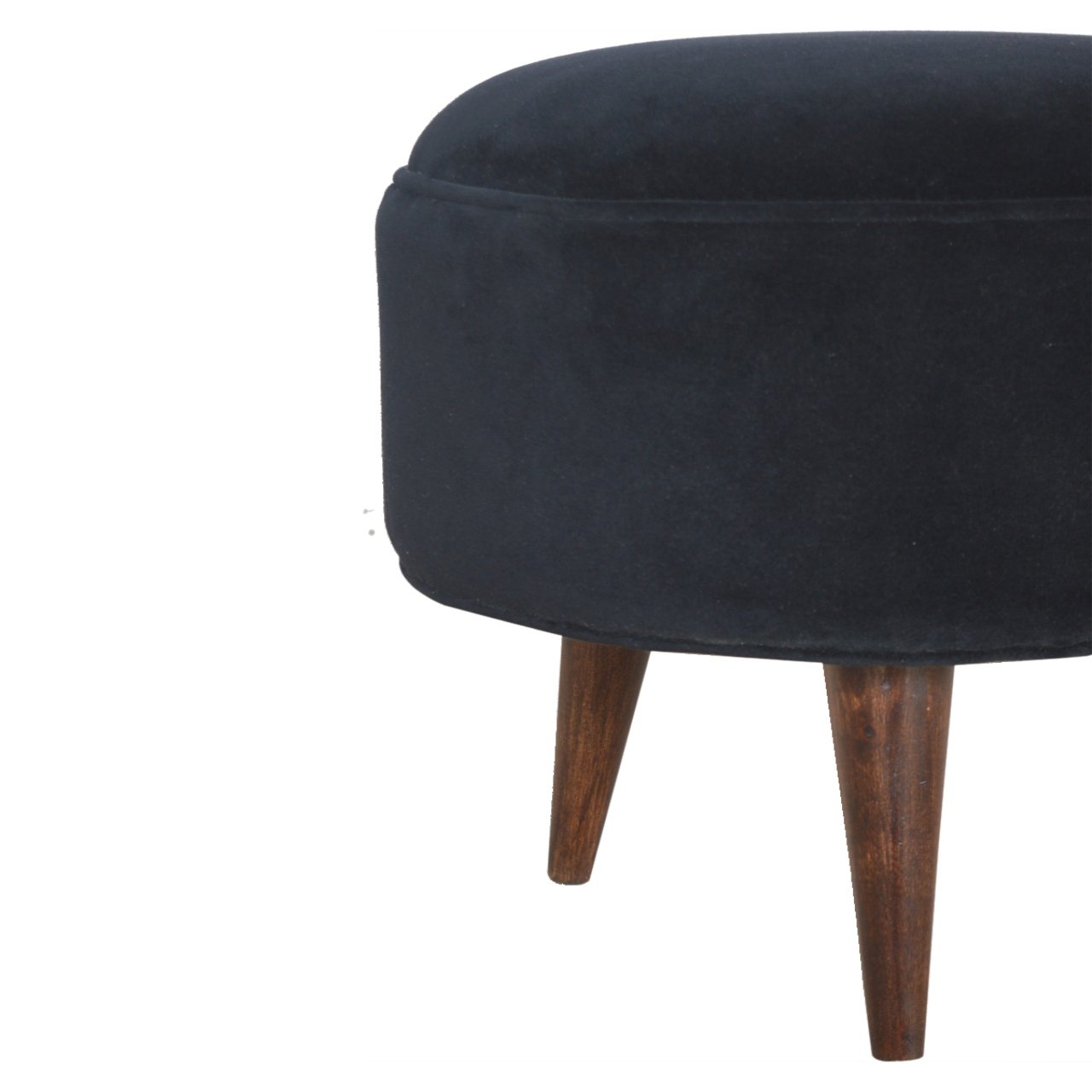 Black Velvet Nordic Style Footstool - Image 4