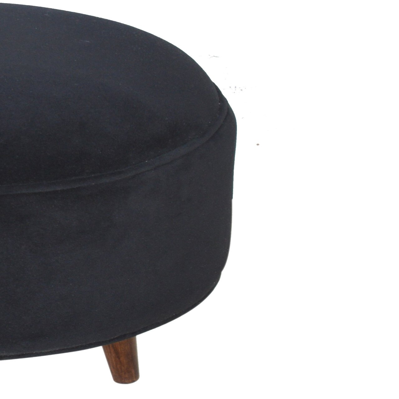 Black Velvet Nordic Style Footstool - Image 5