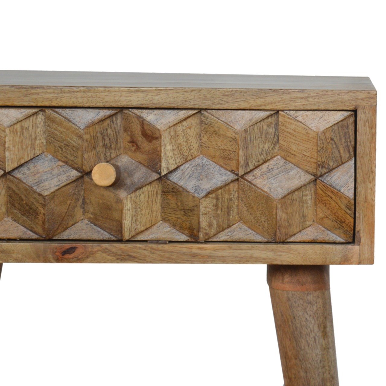 Cube Carved 1 Drawer Bedside - Image 4