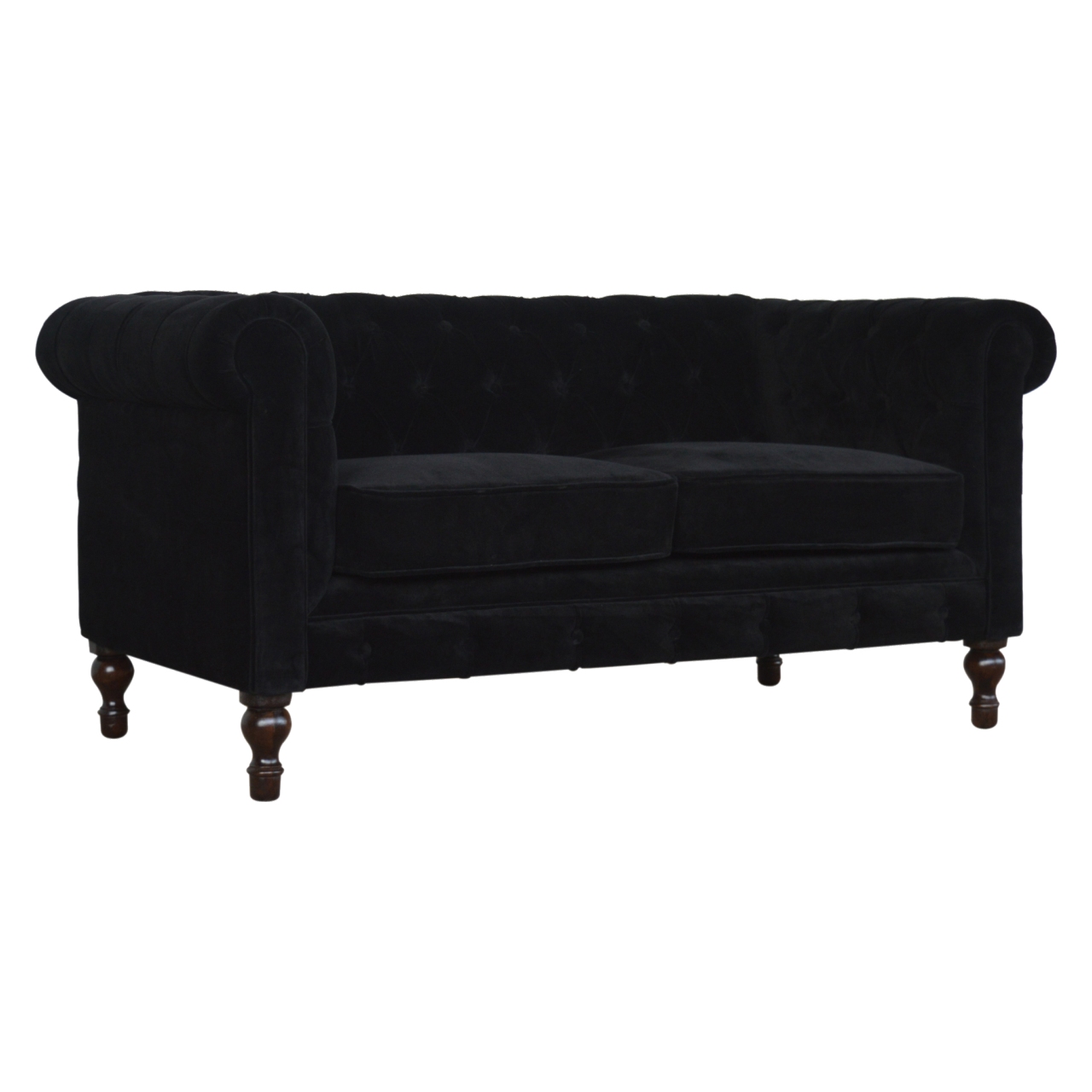 Black Velvet Chesterfield Sofa - Image 2