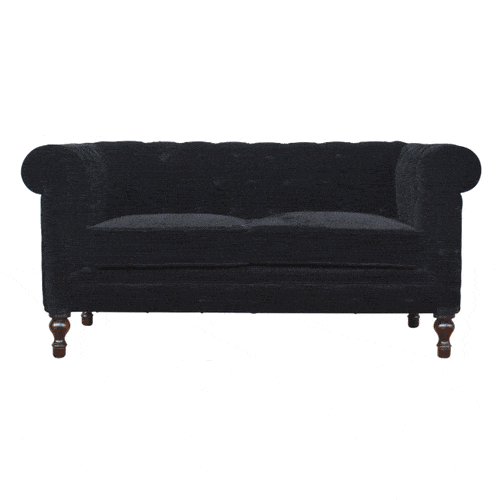 Black Velvet Chesterfield Sofa - Image 10