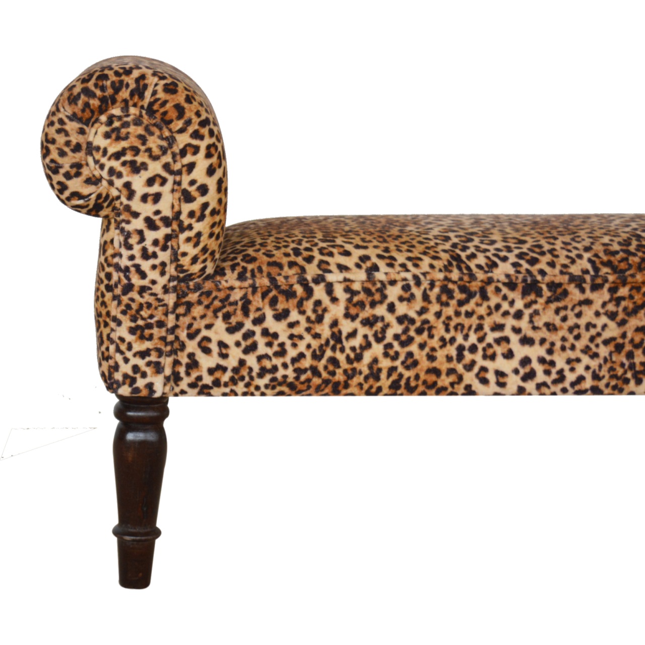 Leopard Print Velvet Bench - Image 4