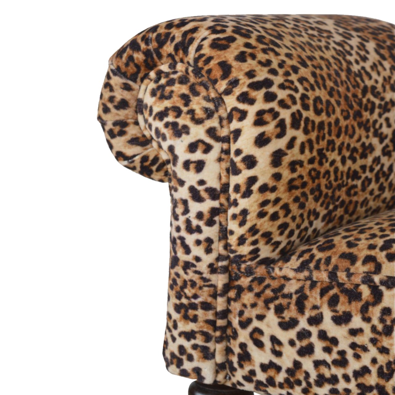 Leopard Print Velvet Bench - Image 6