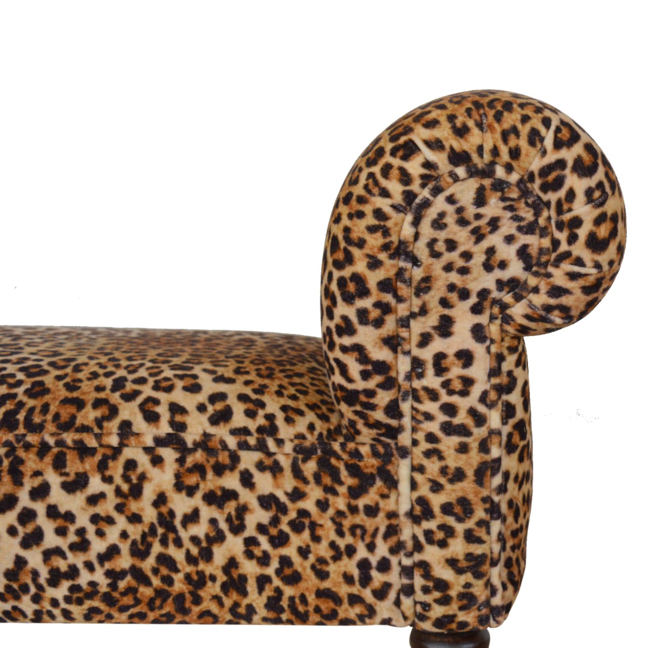 Leopard Print Velvet Bench - Image 5