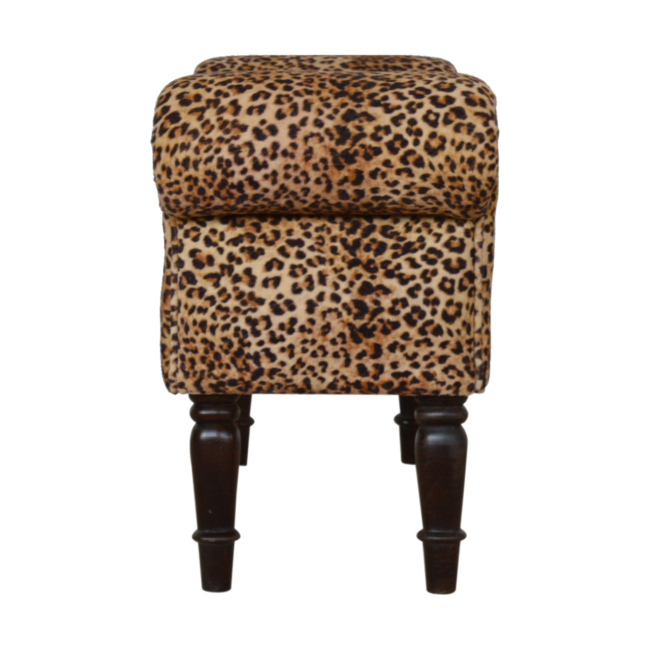 Leopard Print Velvet Bench - Image 9