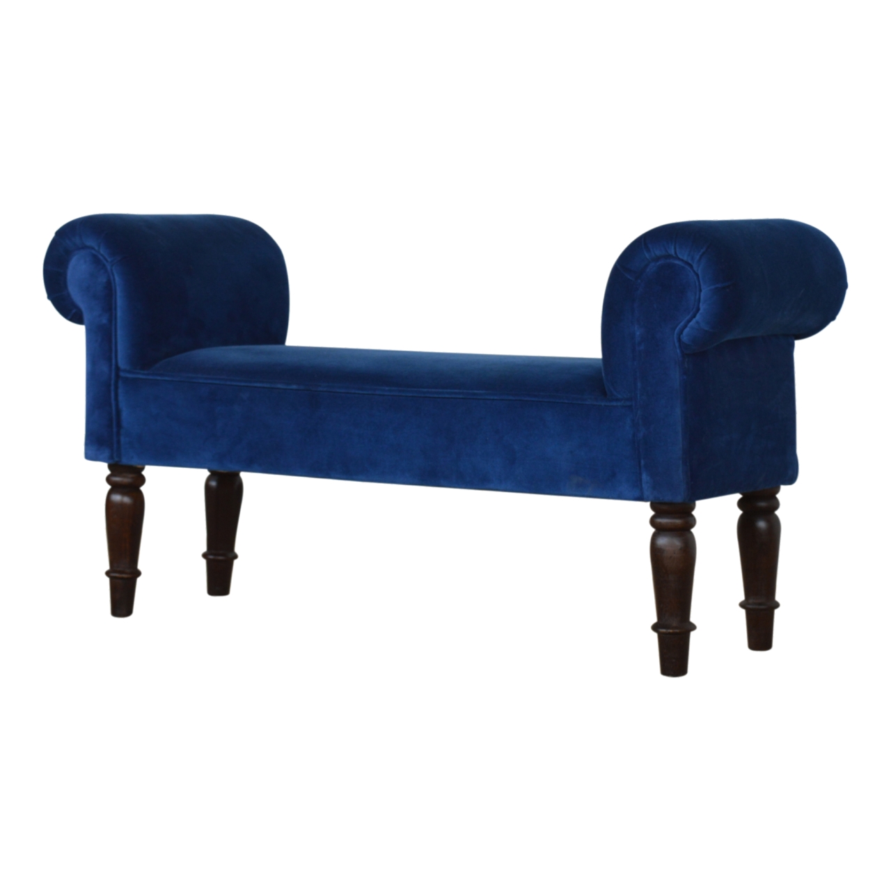 Royal Blue Velvet Bench - Image 3