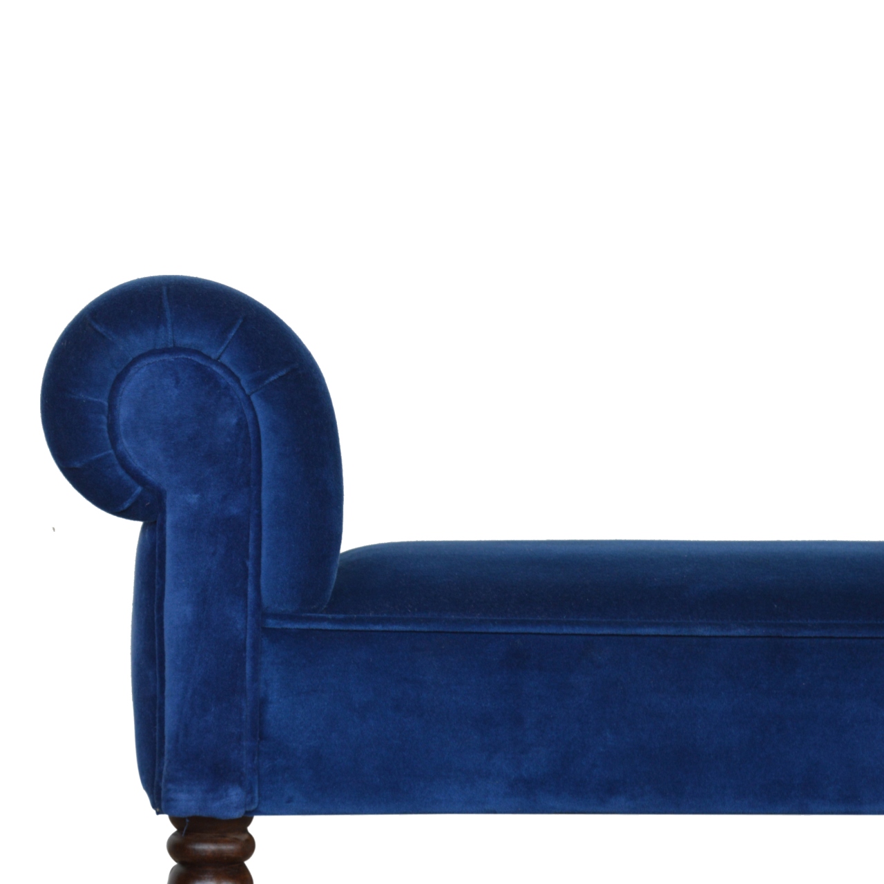 Royal Blue Velvet Bench - Image 4