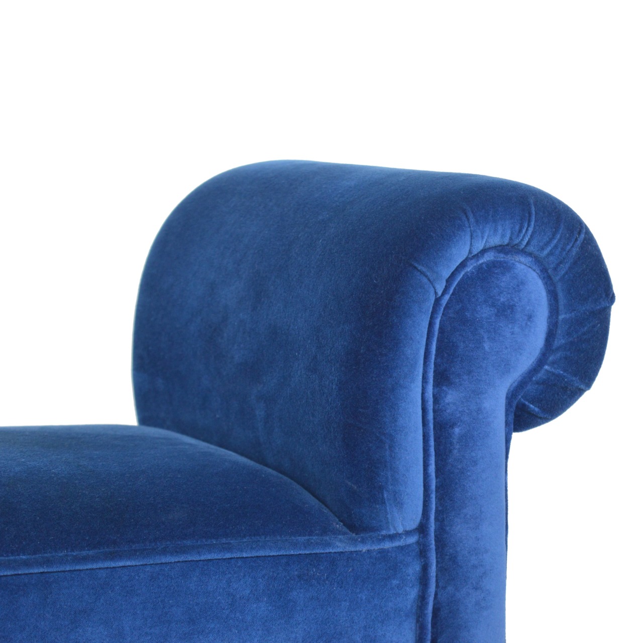 Royal Blue Velvet Bench - Image 5