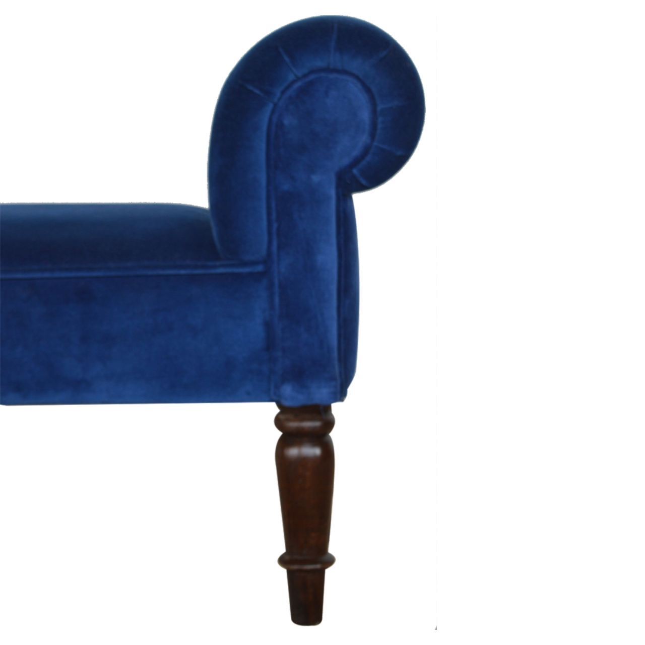 Royal Blue Velvet Bench - Image 7