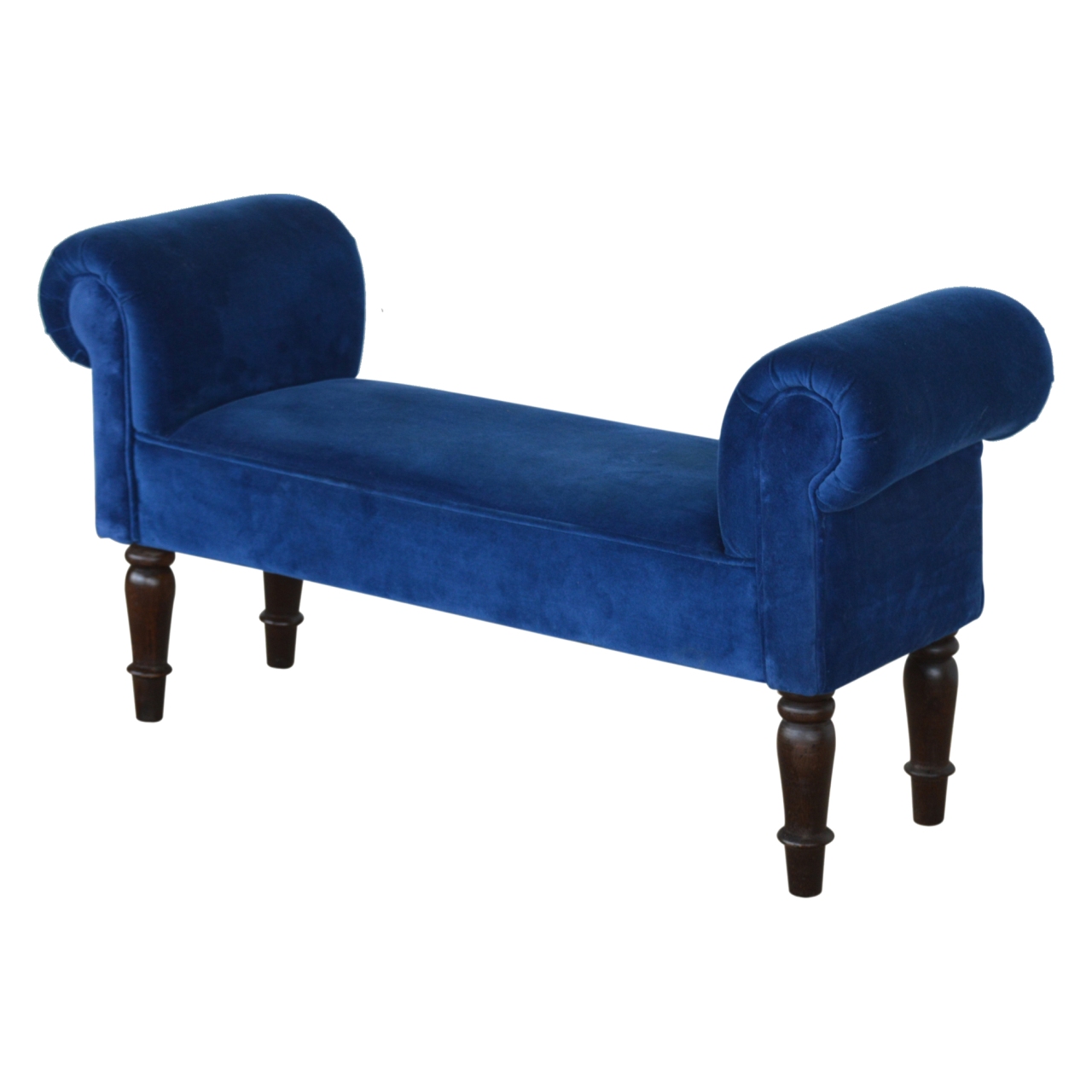 Royal Blue Velvet Bench - Image 2