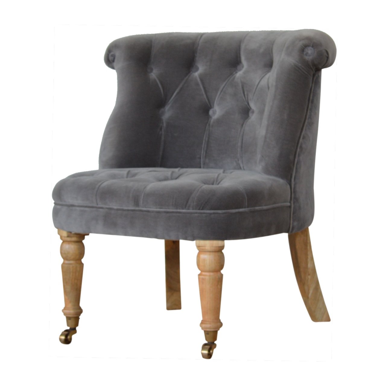 Grey Velvet Accent Chair - Image 2