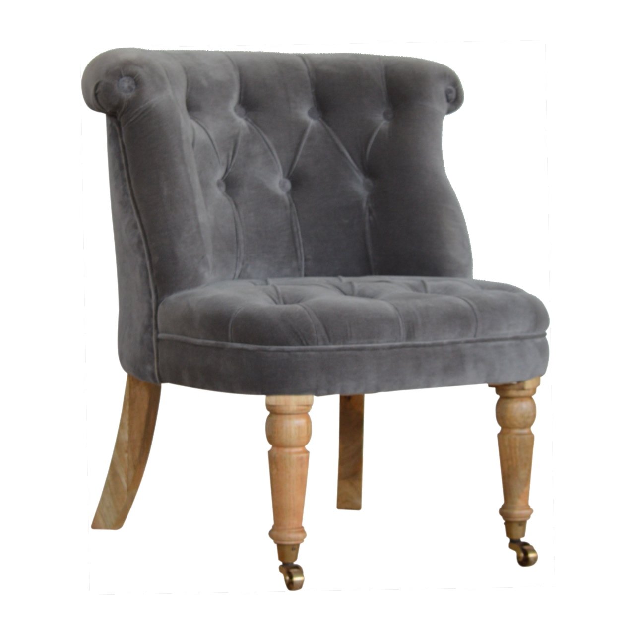 Grey Velvet Accent Chair - Image 3