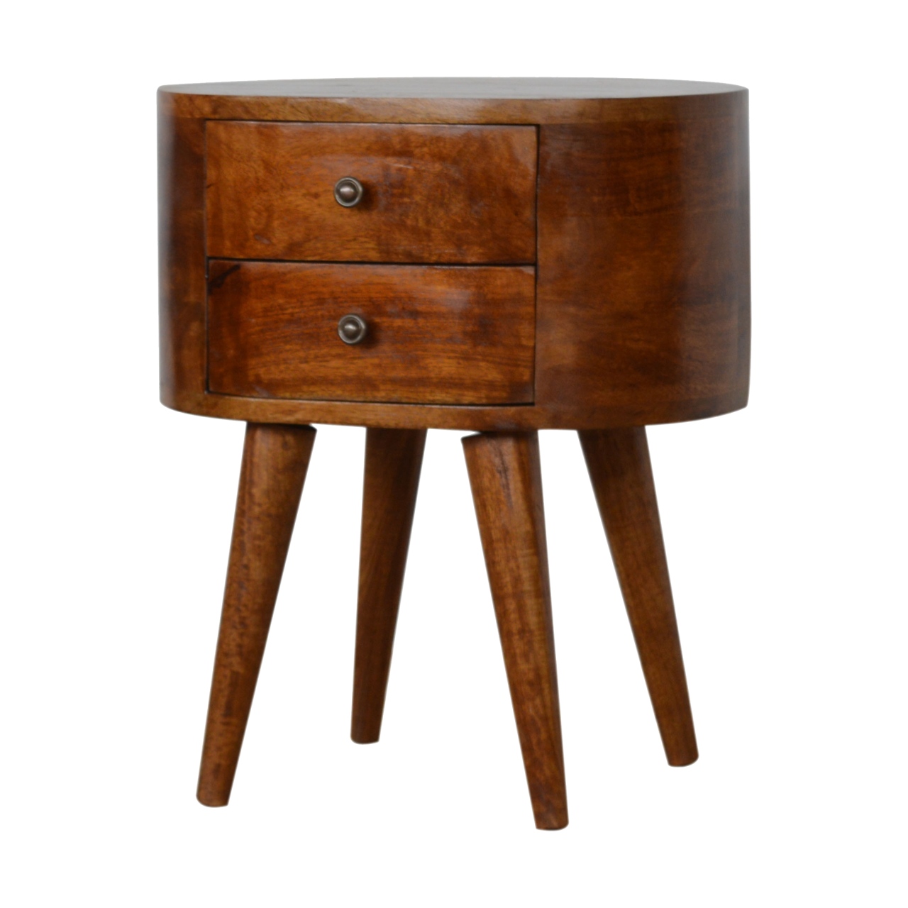 Chestnut Rounded Bedside Table - Image 2