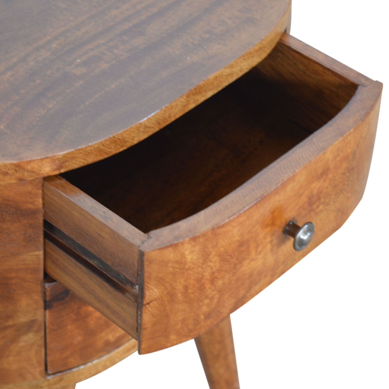 Chestnut Rounded Bedside Table - Image 3