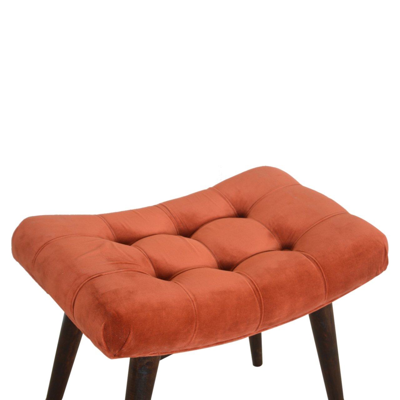 Brick Cotton Velvet Curve Bench - Image 6