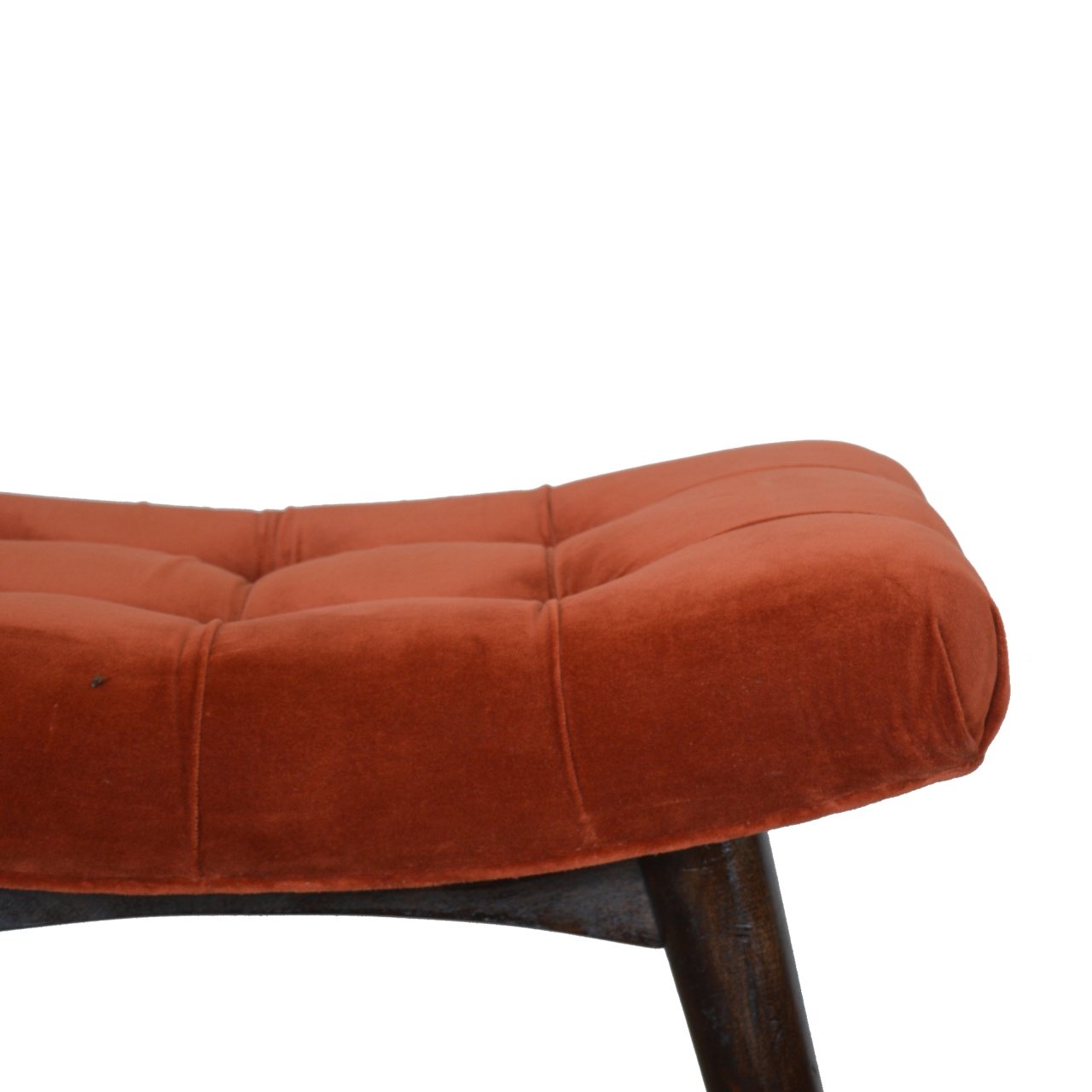 Brick Cotton Velvet Curve Bench - Image 7