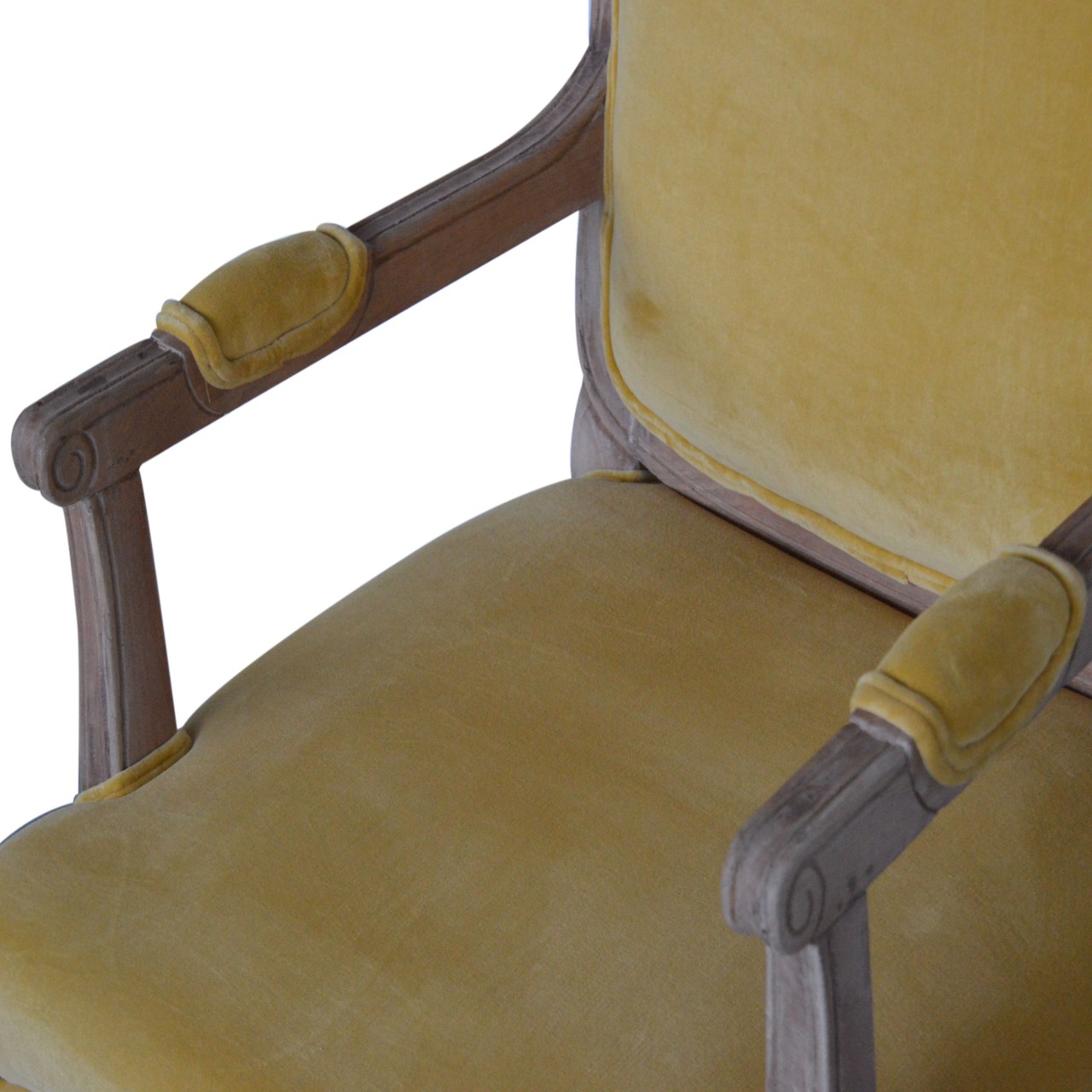 Mustard Velvet French Style Chair - Image 5