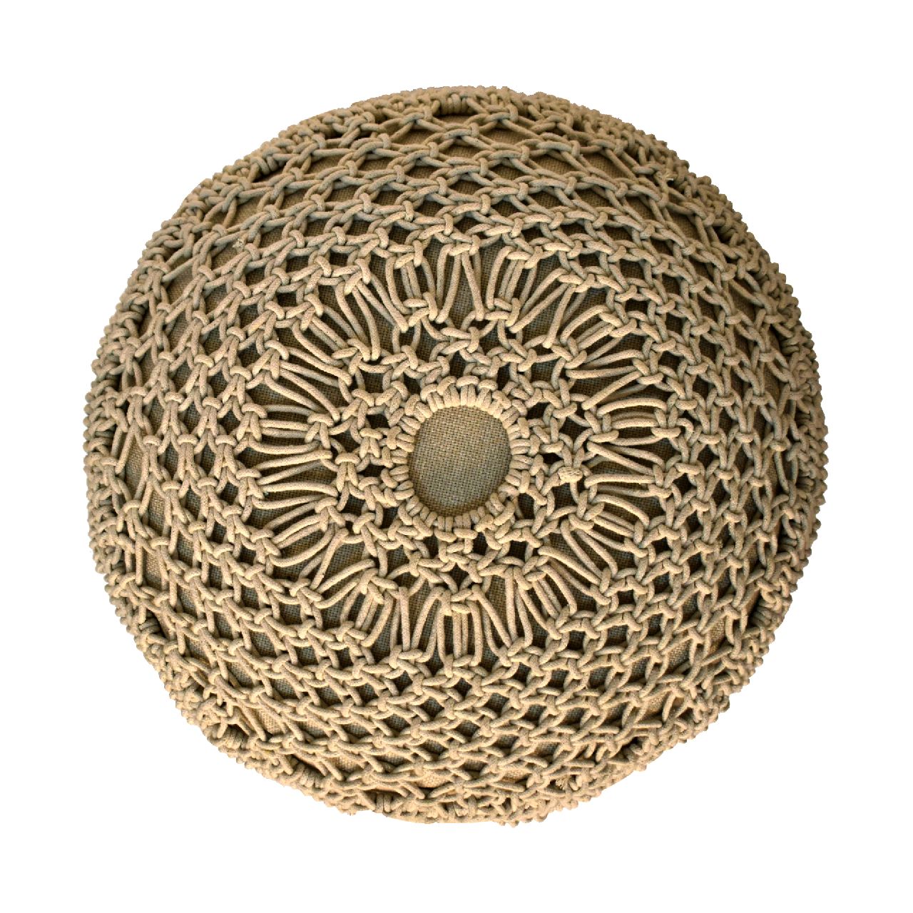 Crotchet Beige Footstool - Image 6