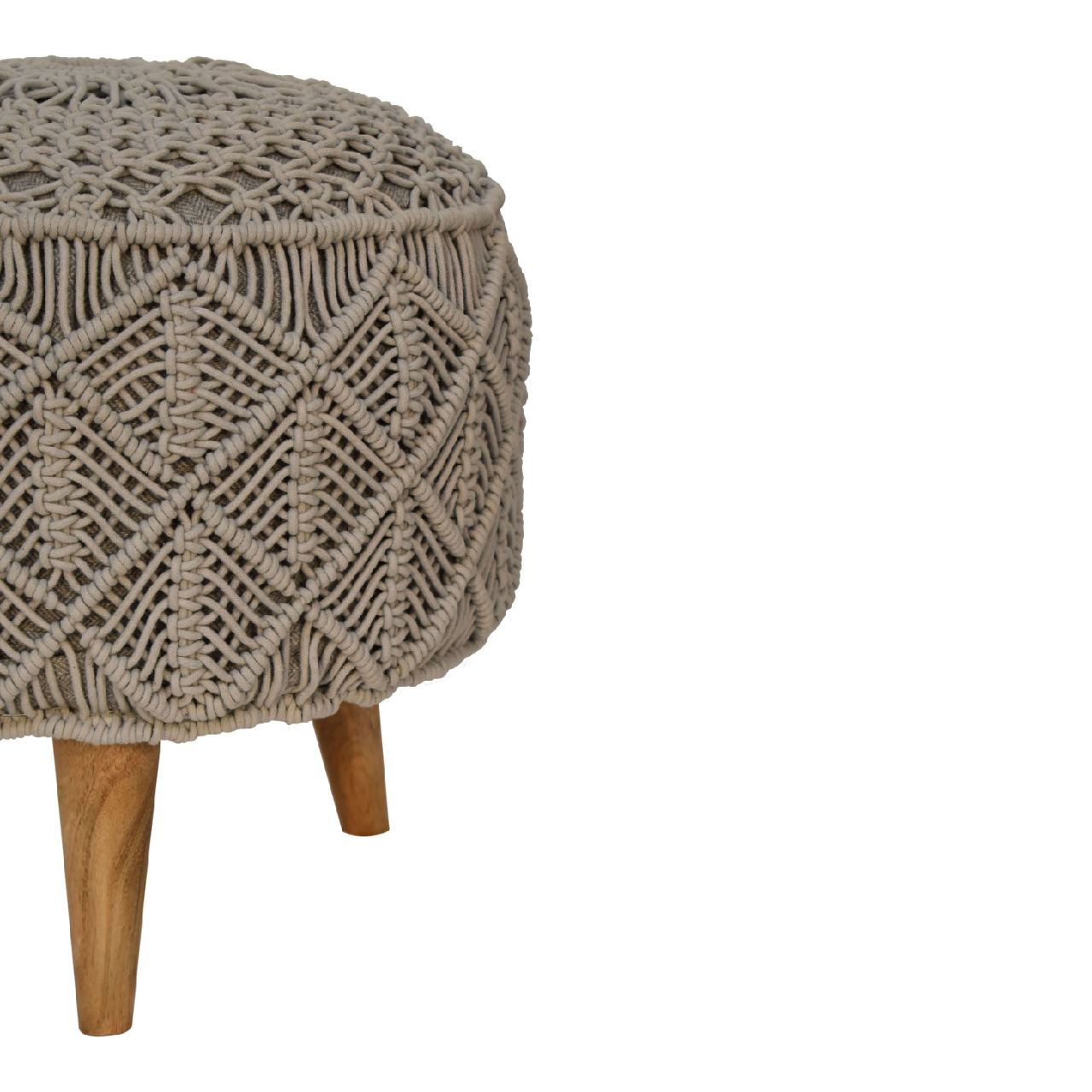 Crotchet Grey Footstool - Image 6
