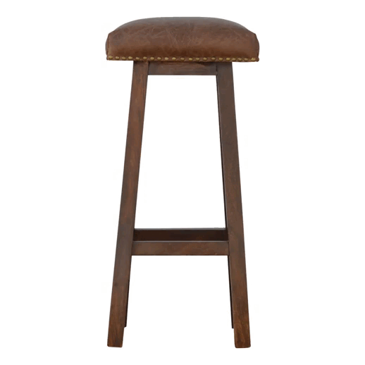 Buffalo Brass Leather Bar Stool - Image 9