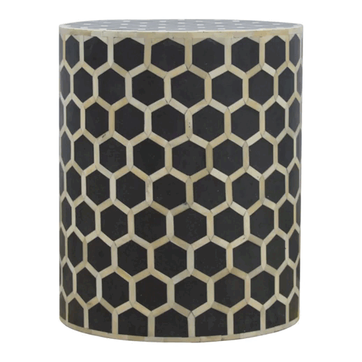 Cylindrical Bone Inlay Footstool - Image 7