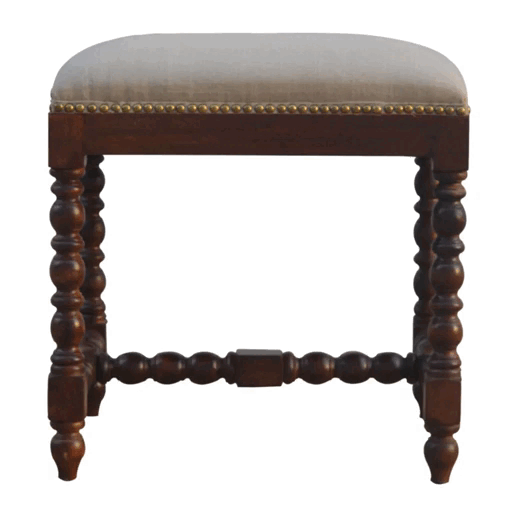 White Linen Occasional Footstool - Image 8