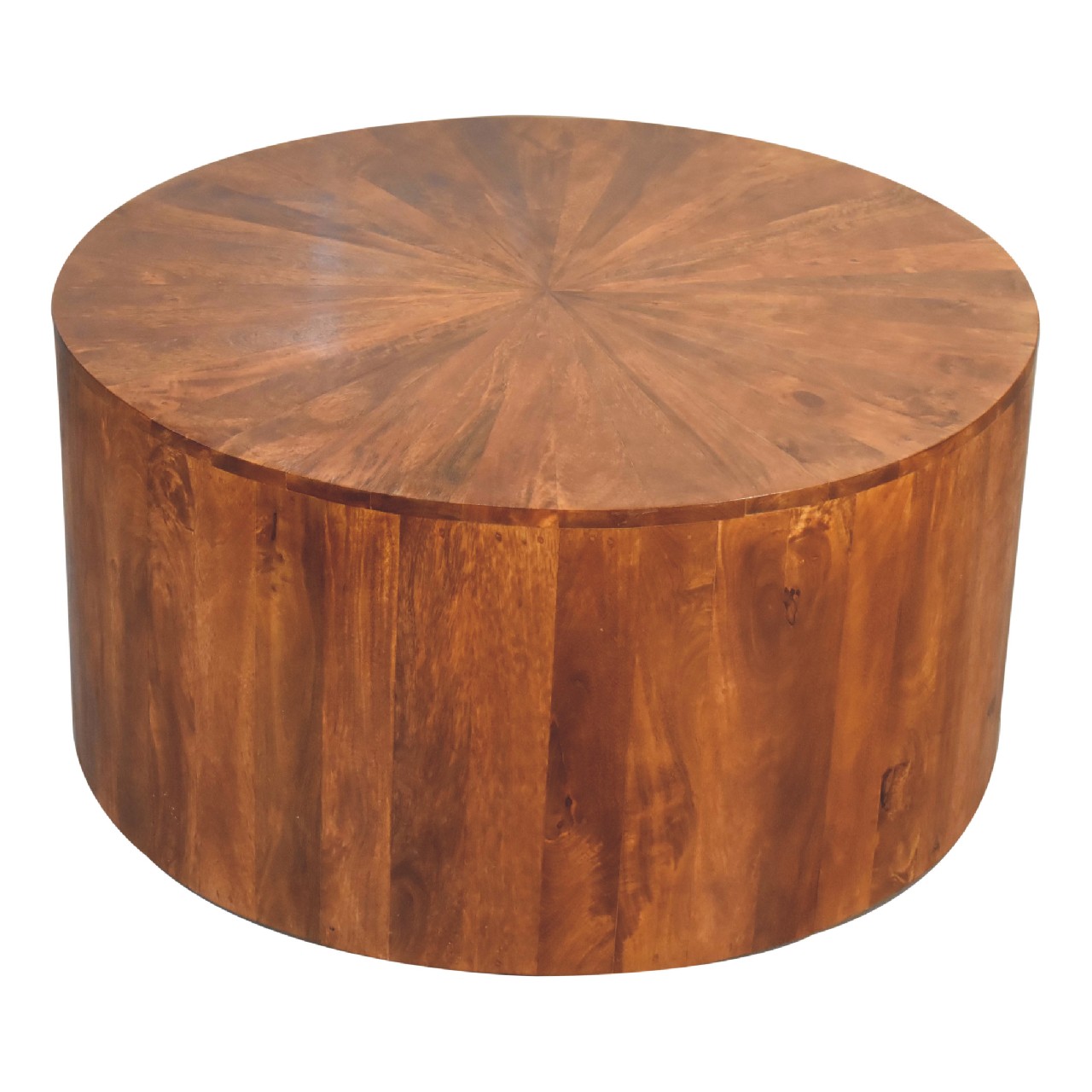 Chestnut Round Wooden Coffee Table - Image 4
