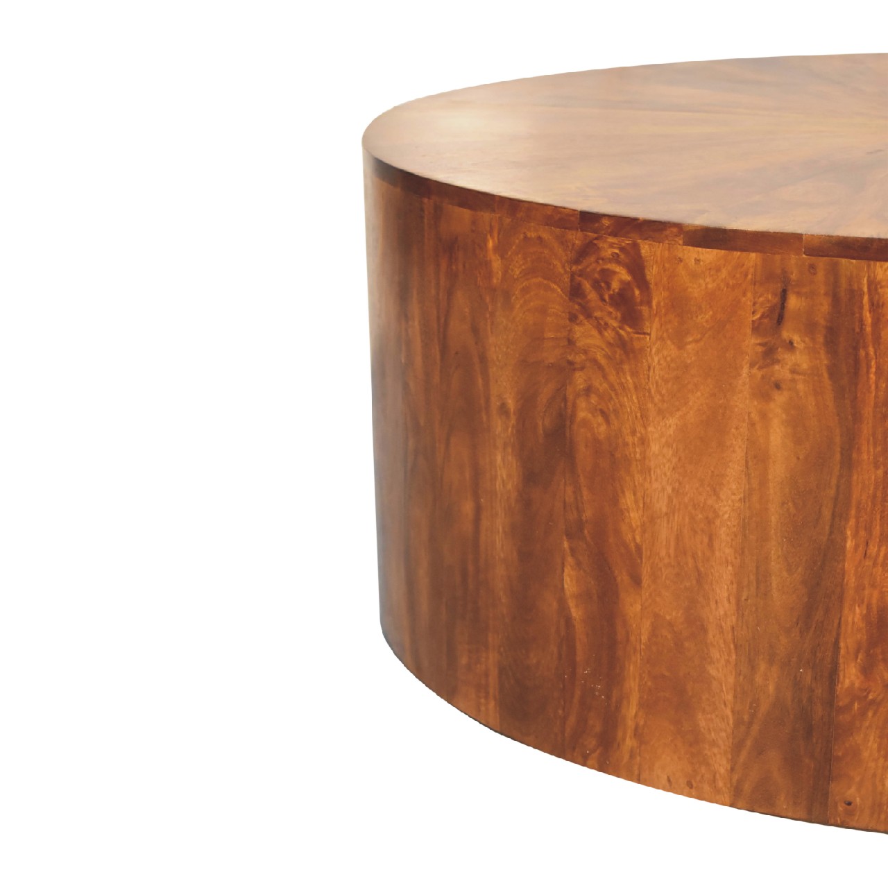 Chestnut Round Wooden Coffee Table - Image 8