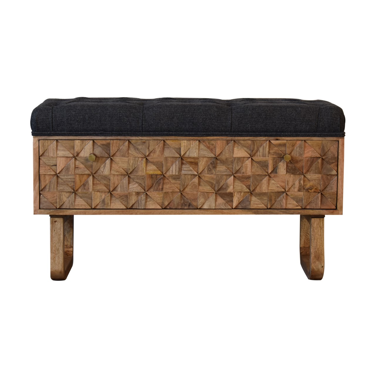 'U' Black Tweed Pineapple Bench - Image 2