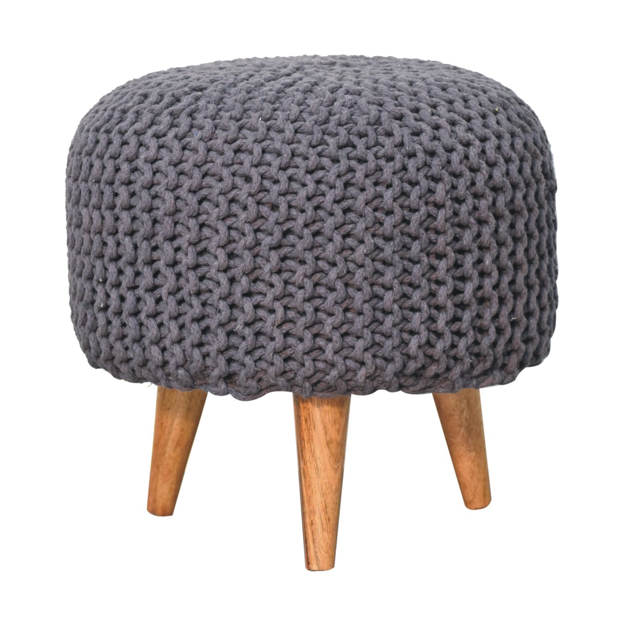 Keeva Grey Round Footstool - Image 2