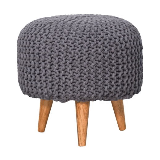 Keeva Grey Round Footstool - Image 8