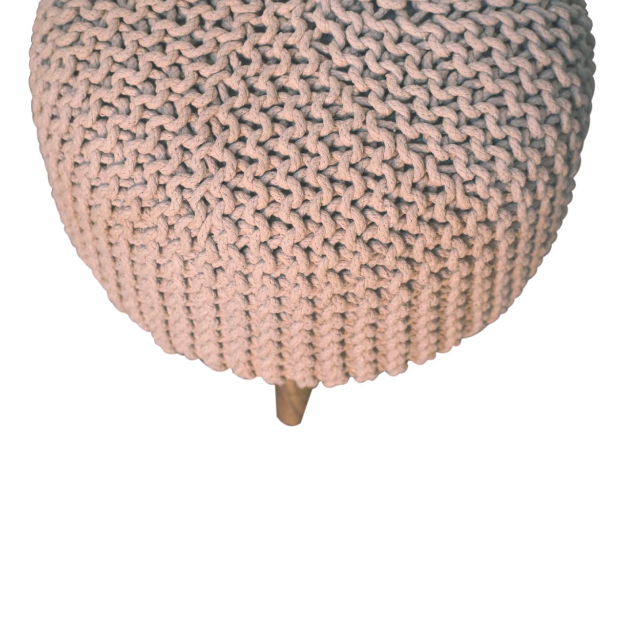 Keeva Beige Round Footstool - Image 3