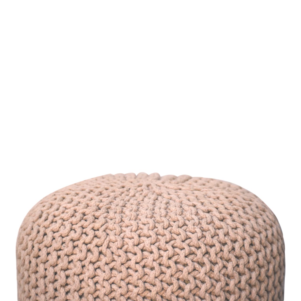 Keeva Beige Round Footstool - Image 4