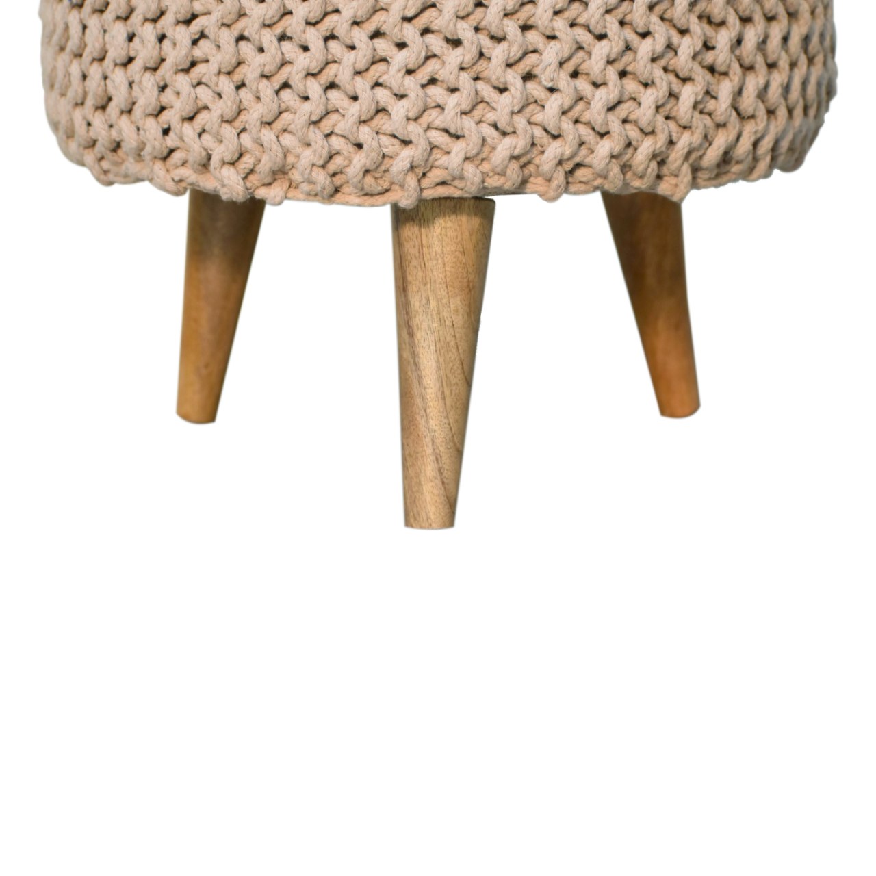 Keeva Beige Round Footstool - Image 6