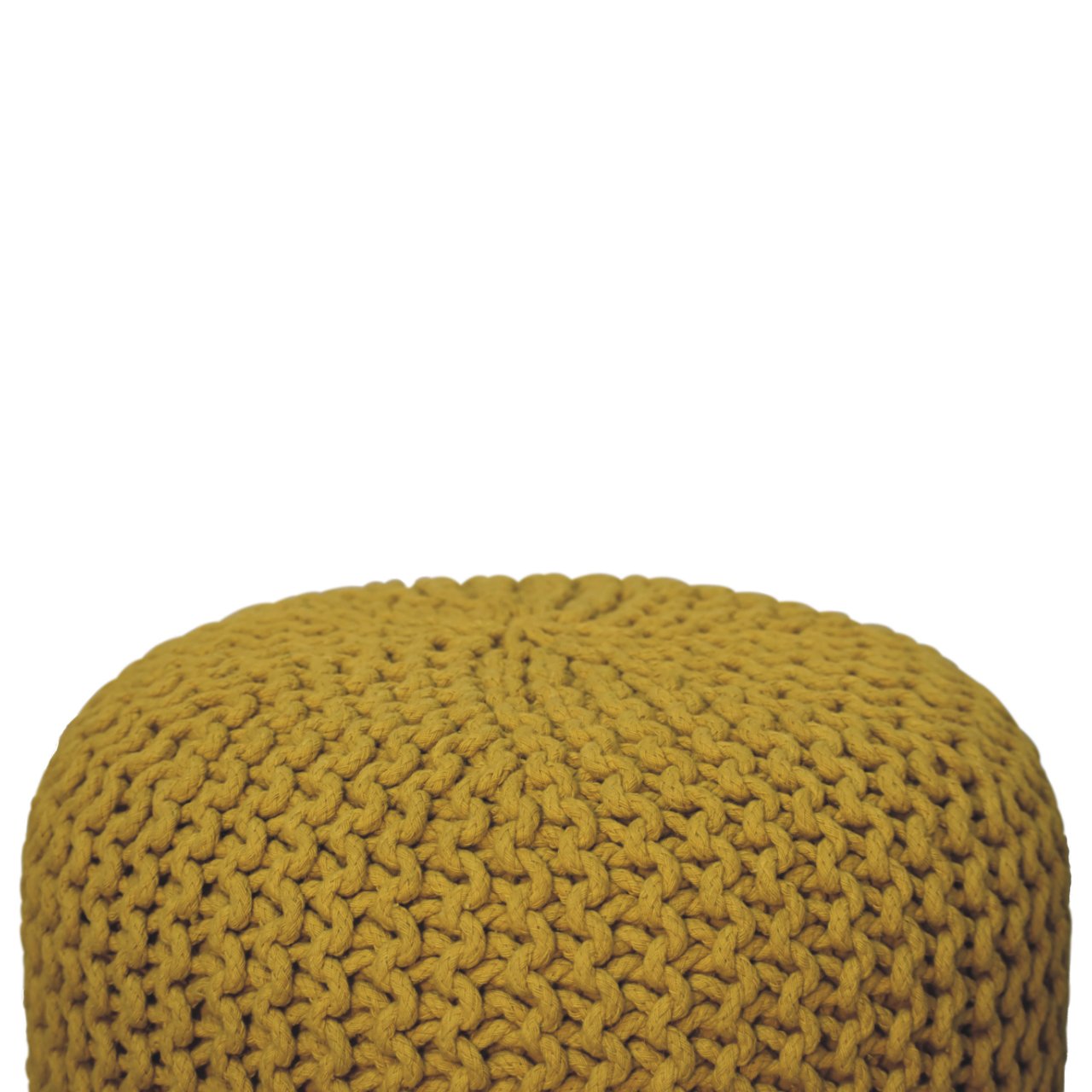 Keeva Mustard Round Footstool - Image 4