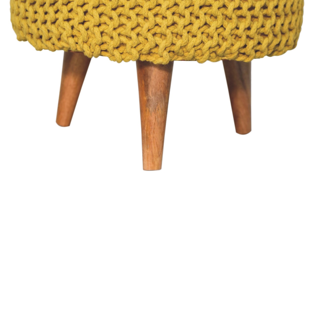 Keeva Mustard Round Footstool - Image 9