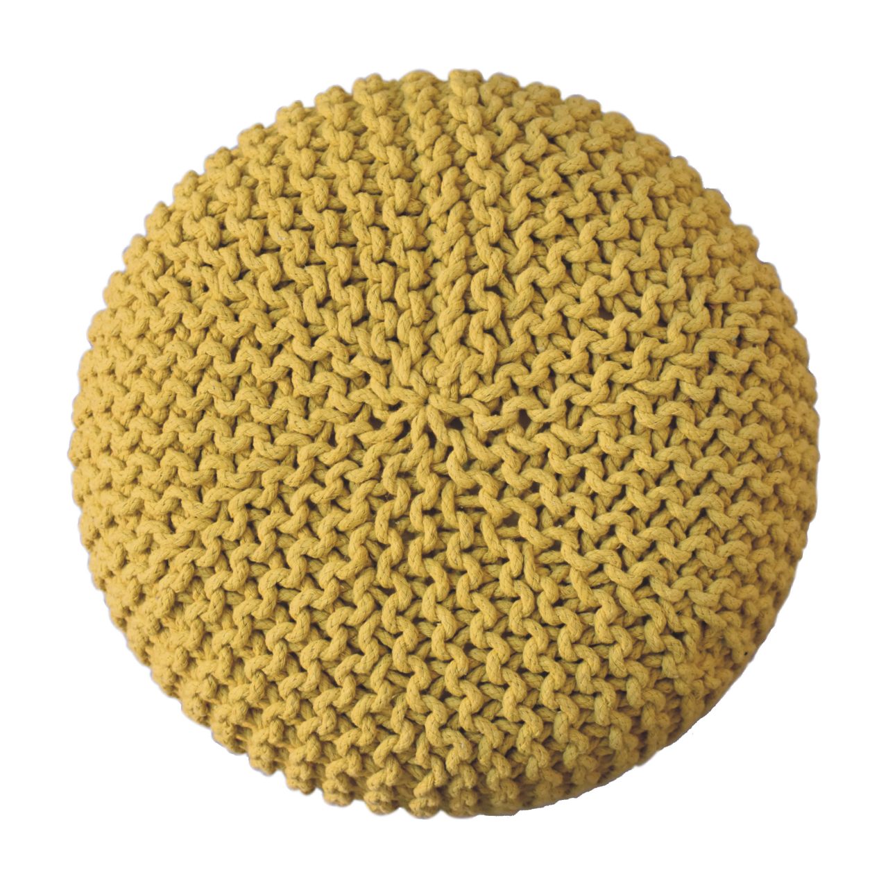 Keeva Mustard Round Footstool - Image 6