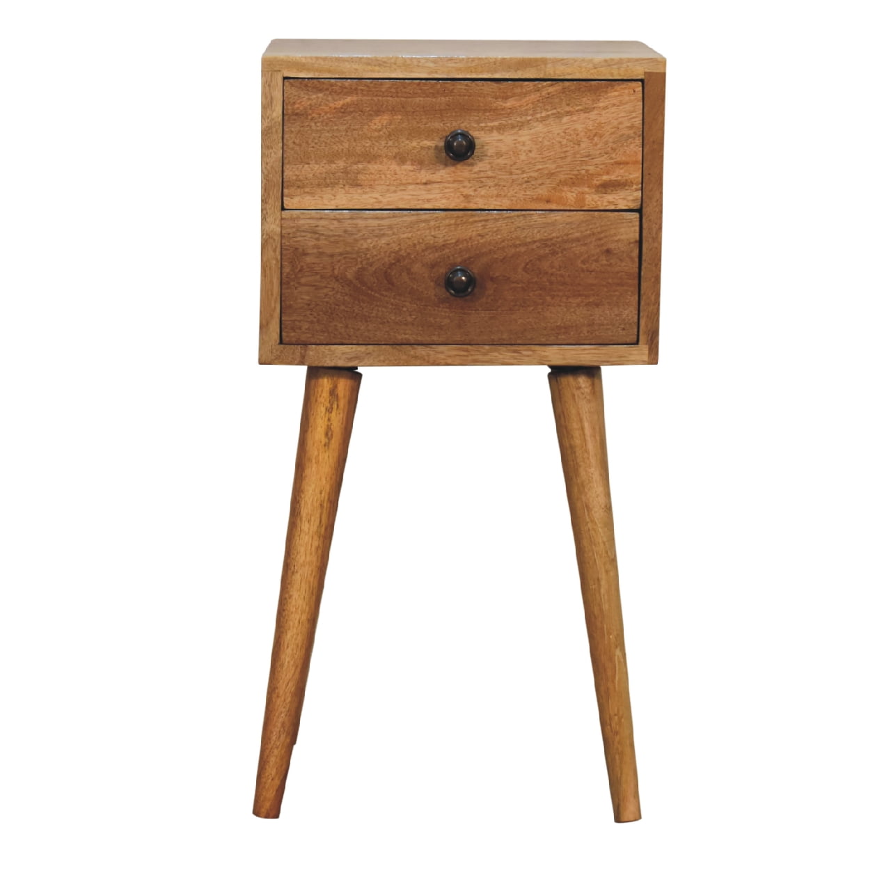 Mini 2 Drawer Oak-ish Bedside - Image 2