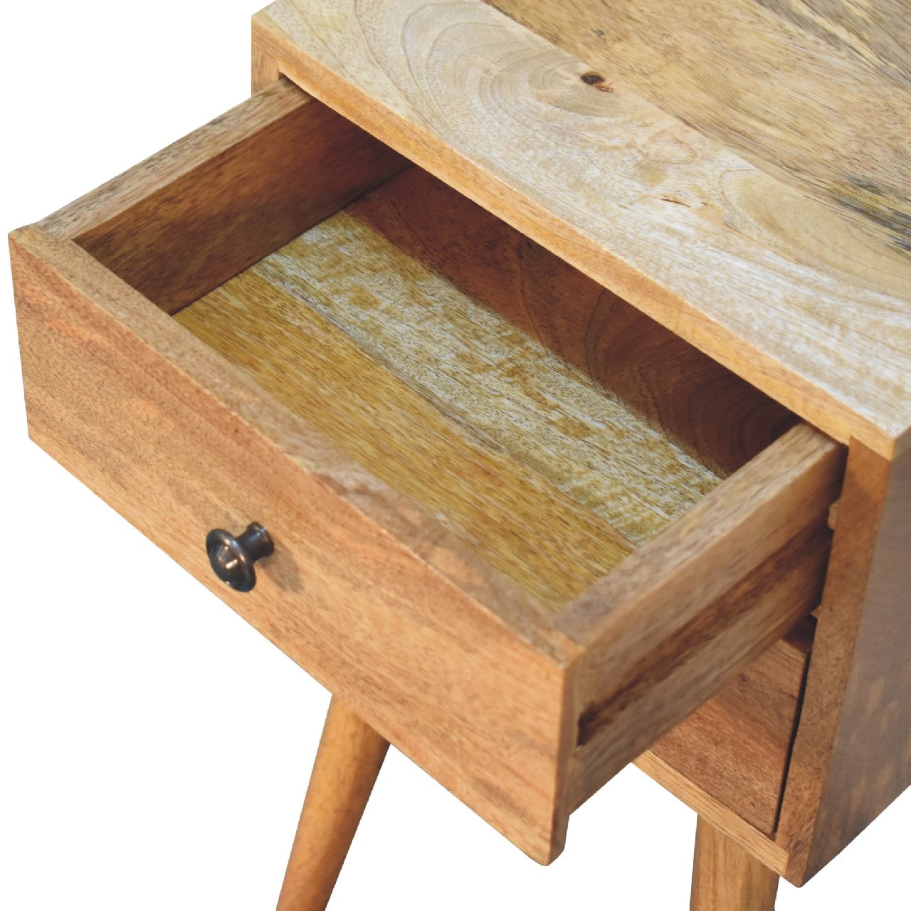 Mini 2 Drawer Oak-ish Bedside - Image 7