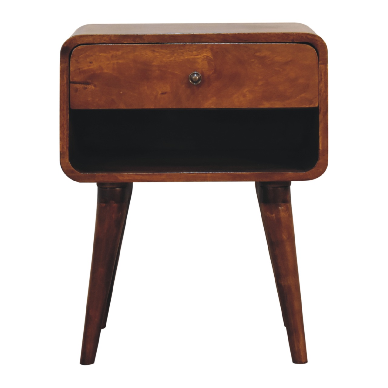 Curve Open Slot Chestnut Bedside - Image 2