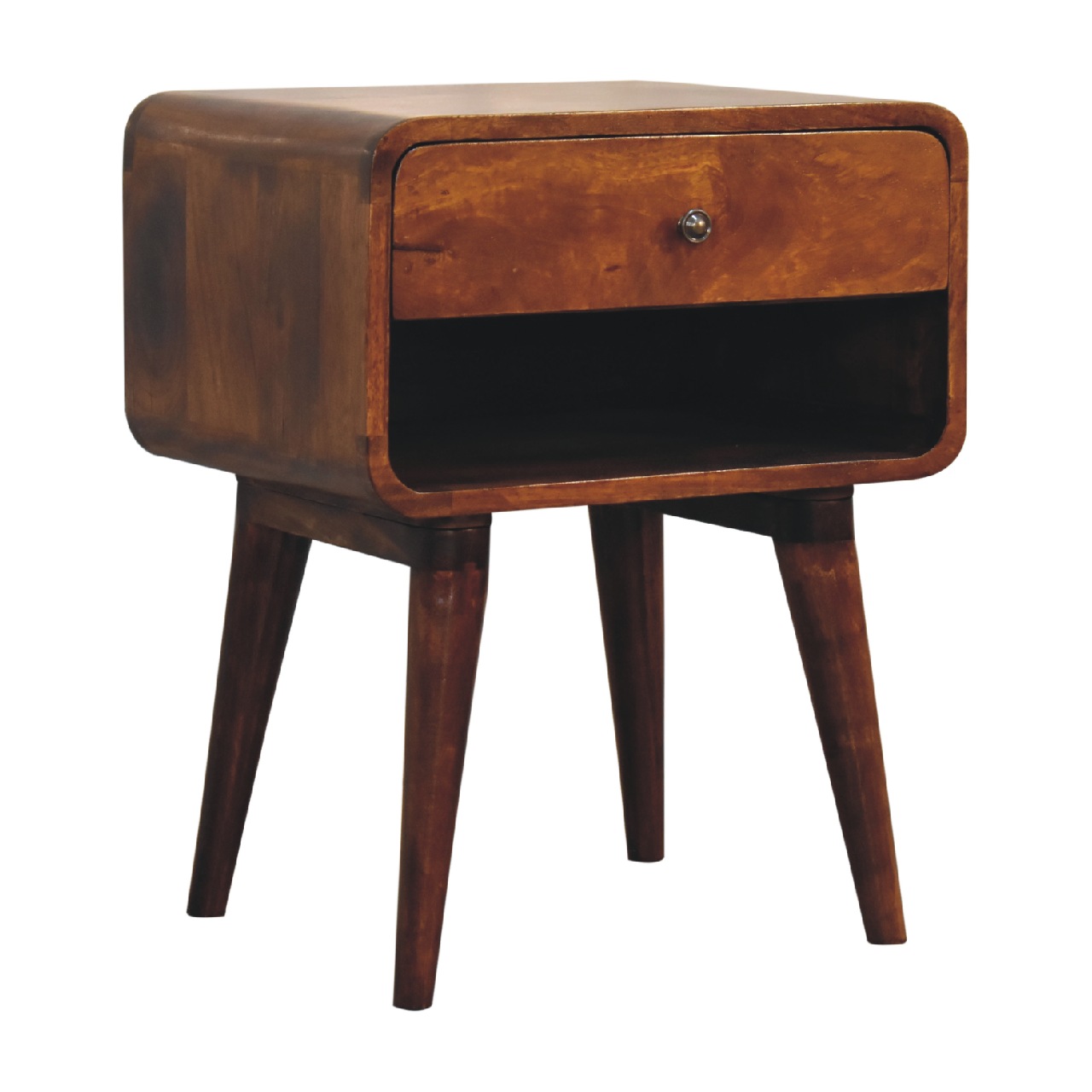 Curve Open Slot Chestnut Bedside - Image 3