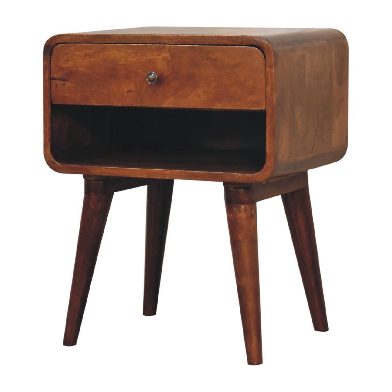 Curve Open Slot Chestnut Bedside - Image 4